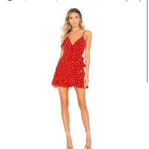 Lovers + Friends Octavia Mini Dress Red Ivory Size XL